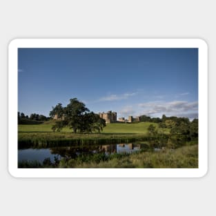 Alnwick Castle reflected in the River Aln Sticker